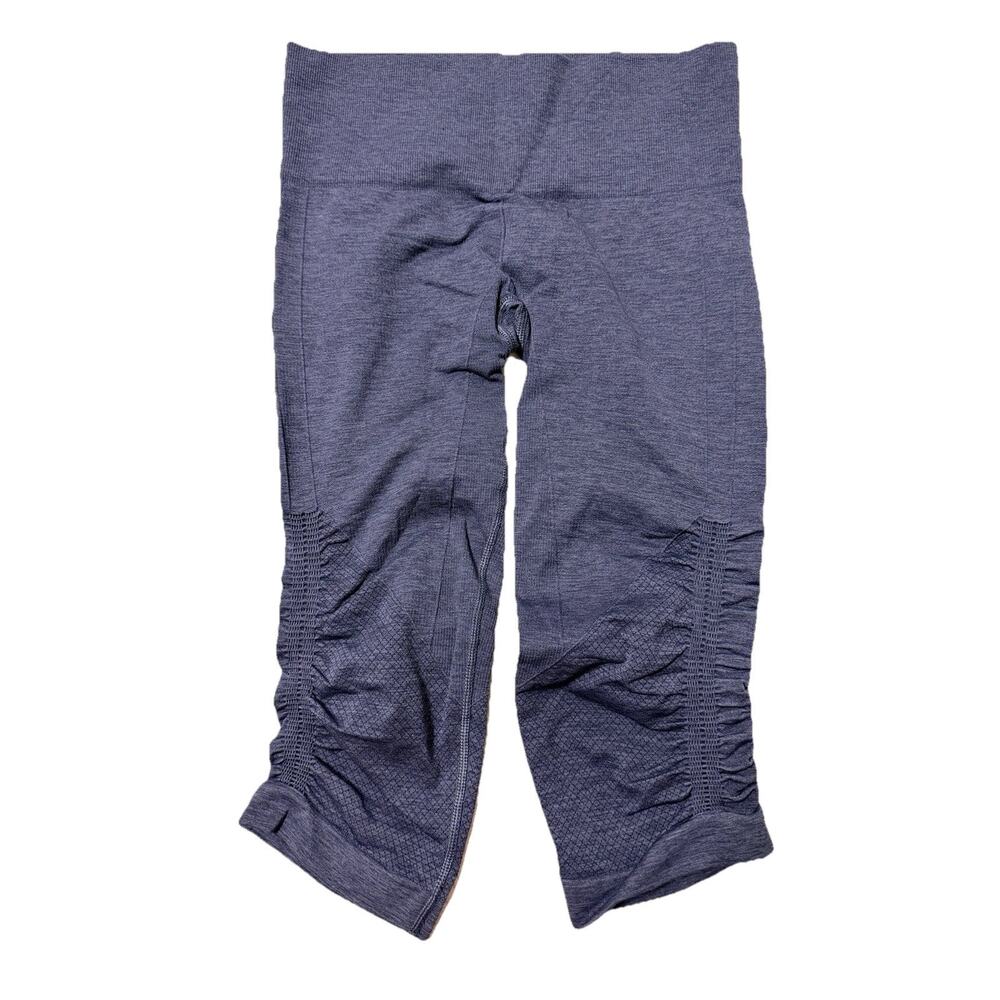 Lululemon In The Flow Rouched Crop Leggings Blue High Rise Active XS/ S Gym